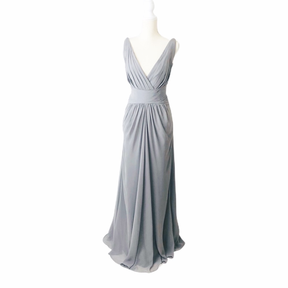 Monique Lhuillier Slate Chiffon  Dress 10